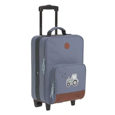 Imagen de LÄSSIG Adventure Carro para niños con correas de embalaje y ruedas, 46 cm, 18 L, Tractor azul