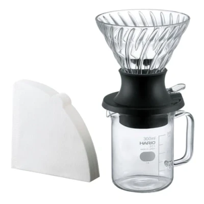 Imagen de HARIO Start Stop SSD 5012 B Juego de filtros mano para cafetera, 200 ml, color negro