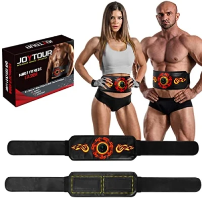 Imagen de Electroestimulador Muscular Abdominales, EMS Estimulador Abdominal Seguro, Rápido y Efectivo, Abdominales en Casa, Cinturon con Correa de Extensión Adiciona (Rojo)