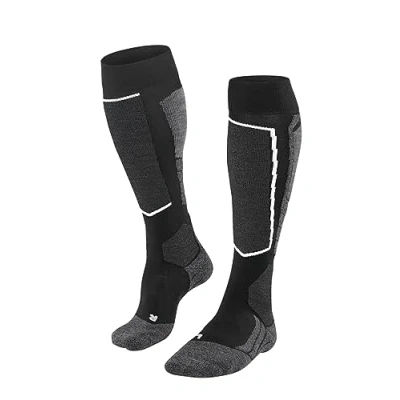 Imagen de FALKE SK2 Intermediate Vegan M KH hilo funcional lyocell calida gruesa 1 par, Calcetines de esquí Hombre, Negro (Black Mix 3010), 46 48