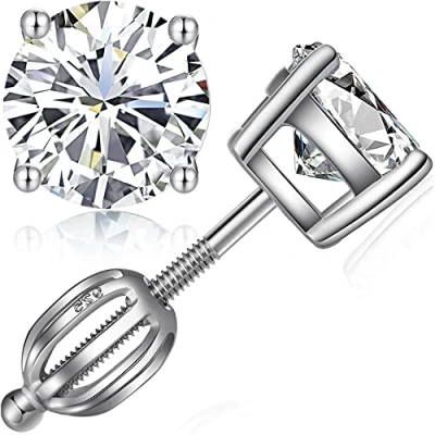 Imagen de Pendientes Hombre,Pendientes Diamante,Hombres Plata Pendientes,Pendientes CZ Plata,Pendientes Circonio Cúbico,Pendientes de ley Para Hombre Mujer Pendientes,Brillante Diamante
