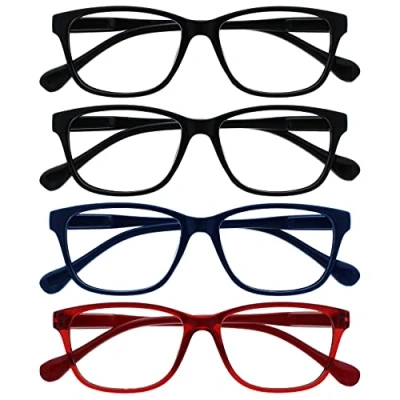Imagen de The Reading Glasses Company Gafas De Lectura Negro Azul Marino Rojo Ligero Lectores Valor Pack 4 Hombres Mujeres Bisagras Resorte Rrrr27 113Z +1,50 Unidades 88 g