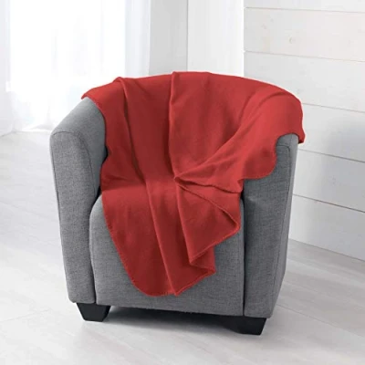 Imagen de Douceur d&#039;Intérieur Suave Interior Milou Plaid, Poliéster, Carmín, 125 x 150 CM