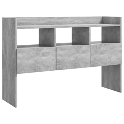 Imagen de vidaXL Aparador Entrada Acento Pasillo Vestíbulo Recibidor Auxiliar Decoración Hogar Casa Escritorio Mueble de Contrachapada Gris Hormigón 105x30x70cm