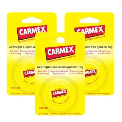 Imagen de Carmex Classic Bálsamo labial, en frasco, lote de 3 (3 x 8,4 ml)