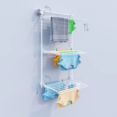 Imagen de foxydry Tower tendedero de pared, pared vertical, plegable para interior y exterior (80, blanco)