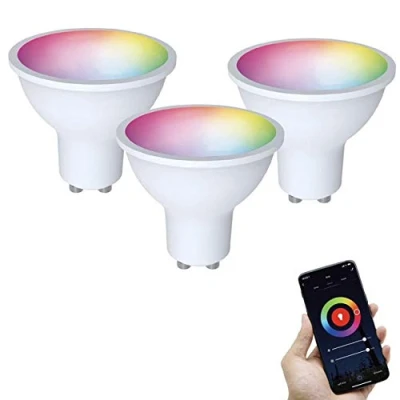 Imagen de FLINQ Bombilla inteligente GU10 Paquete de 3 bombillas inteligentes Led WiFi compatible con Alexa y Google Assistant Clase energética A+