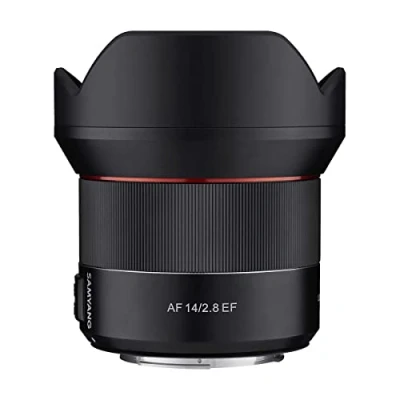 Imagen de Samyang SA7051 Objetivo de focal fija con auto focus para cámaras digitales AF 14mm F2.8 CANON EF., color negro