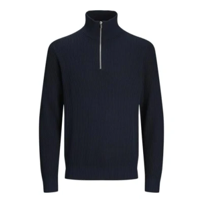 Imagen de JACK &amp; JONES Jprblaliam Knit Half Zip BF Jersey de Punto, Naval Academy/Detail:Twist, L para Hombre
