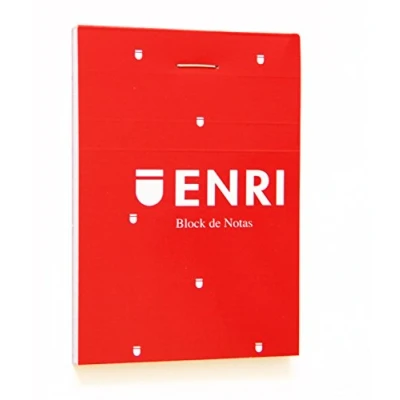 Imagen de Enri, Pack de 10 Cuadernos notas grapados tapa blanda, A7, Rojo