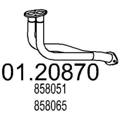 Imagen de MTS 01.20870 Tubo de escape 550 delante para silenciador intermedio OPEL: Astra F Berlina