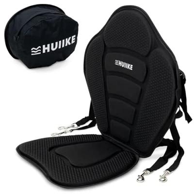 Imagen de Asiento Paddle Surf y Kayak con 4 Correas Ajustables HUIIKE Acolchado Bolsa Trasera Silla SUP para Pesca Respaldo Accesorios Tabla Hinchable Canoa