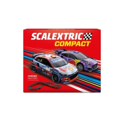 Imagen de Scalextric Circuito COMPACT Pista de Carreras Completa 2 coches y mandos 1:43 (Chrono Masters)