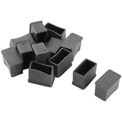 Imagen de sourcing map Tapas de Patas Silla Goma 15x30mm, Cubiertas Mesa Muebles Rectangulares, Protectores Suelo 12 Piezas