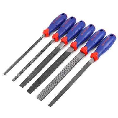 Imagen de WORKPRO 6 Piezas Juego de Limas y Escofinas 203 mm, Incluye Lima Plana, Triángula, Semirredonda, Redonda para Madera, Metal, Cuero, Plástico