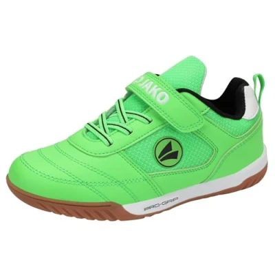 Imagen de JAKO SH Winger Unisex Botas de fútbol sin tacos para niños, Talla: 35, Neon green/jet black Zapatos