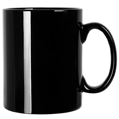Imagen de Smilatte taza de café cerámica extra grande 20 onzas, té clásica porcelana M017 con asa para oficina y hogar, color negro