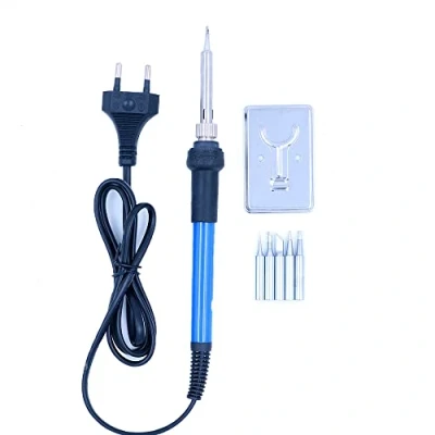 Imagen de WANGCL Kit de Soldador con bolígrafo eléctrico Ajustable en Temperatura, Herramienta Soldadura electrónica 60 W/220 V, Soporte Soldador, 5 Puntas