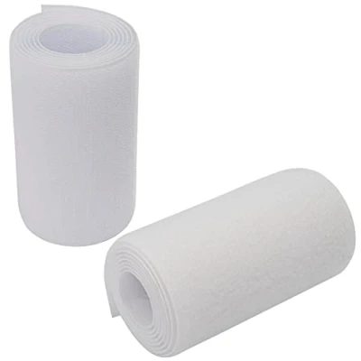 Imagen de AERZETIX C66014 Cinta/rollo de scratch 100mm 1 metro auto agarre organizador/sujetacables tira enganche bolsa prenda correa color: blanco en poliamida y poliéster