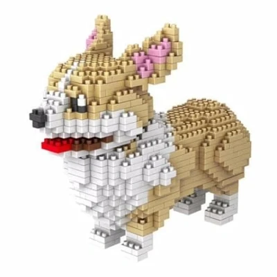 Imagen de Atomic Building Perro Corgi Galés Pembroke. Figura para ensamblar con nanoblocs. 950 Piezas.