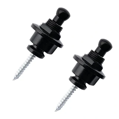 Imagen de Musiclily Cierres y botones de metal con cabeza redonda para guitarra acústica eléctrica o bajo, color negro (juego 2)
