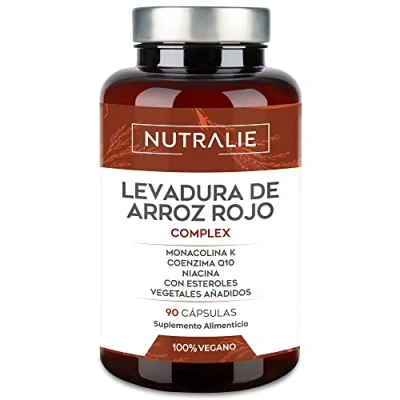 Imagen de Levadura de Arroz Rojo 2,9mg Monacolina K + Q10 Vit C E Reduce el Colesterol Cápsulas Naturales Red Yeast Rice 90 Veganas Nutralie
