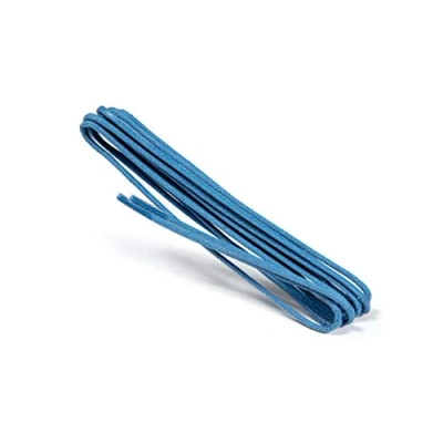 Imagen de Kaps Cordones Finos Redondos Encerados, de Calidad 2 mm 100% Algodón para Calzado Casual y Moda, Colores Elegantes (75 cm 29 pulgadas 4 a 5 pares ojales/Azul)