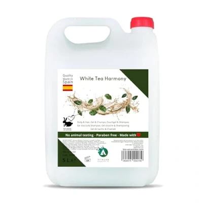 Imagen de VITACAB Garrafa de 5L Gel ducha y Champú 2 en 1 baño champu Recarga Shampoo Amenities hotel Jabon liquido Fragancia White tea Harmony