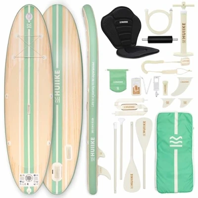 Imagen de Tabla Paddle Surf Hinchable con Accesorios Premium HUIIKE Padel Remo Doble Uso y Asiento Kayak Stand Up Board Gran Estabilidad Resistencia Pádel Sup