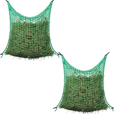 Imagen de vidaXL Redes para Heno 2 Unidades Cuadradas 0,9x1,5 m Material PP Color Verde