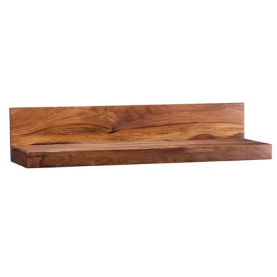 Imagen de FineBuy Estantería de Pared 80 cm Moderna Madera Maciza Sheesham Estante Colgante flotación Libre Rectangular