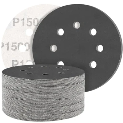 Imagen de STEBRUAM Discos de lija 125mm,50 Piezas Hook and Loop Papel Abrasivos carburo silicio 1500 Granos para Lijadora Orbital Excéntrica