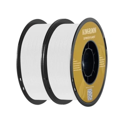 Imagen de Kingroon Filamento PLA para impresora 3D, precisión dimensional +/ 0,03 mm, bobina de 1 kg (2,2 libras), 1,75 2 kg, negro y
