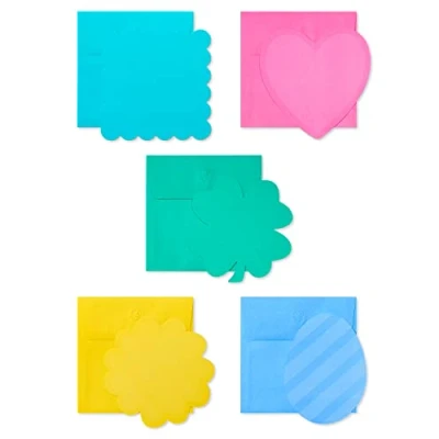 Imagen de American Greetings Tarjetas en blanco de un solo panel con sobres para el día San Valentín, cumpleaños y todas las ocasiones, formas colores primavera (100 unidades)