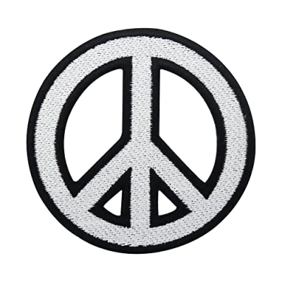 Imagen de Finally Home Parche para planchar con el símbolo de la paz, diseño hippie