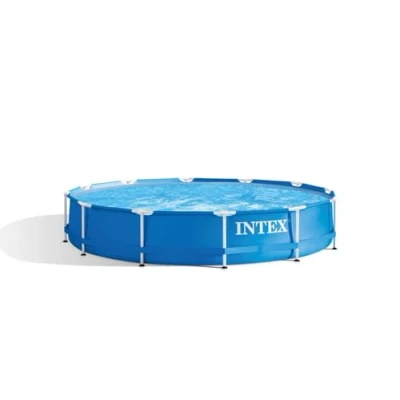 Imagen de Intex Estructura metálica para Piscina Tubular Redonda (ø) 3.66 x (h) 0.76m, Color Azul