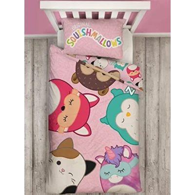 Imagen de Squishmallows Conjunto de Edredón I Juego Funda Individual Reversible Ropa Cama para Niños con Almohada a