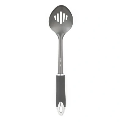 Imagen de Salter BW11065EU7 Cosmos Cuchara Ranurada, Ideal para Servir Y Separar La Comida, Gancho Colgar Incluida, Fácil De Limpiar, Duradera, Hecho Acero Inoxidable, Gris Mate, Plastic, Black