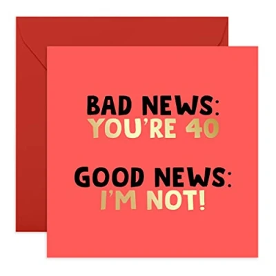 Imagen de Central 23 Divertidas tarjetas de cumpleaños para mujer &#039;Bad News You&#039;re 40&#039; Tarjeta 40 ella descarada marido
