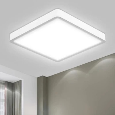 Imagen de LQWELL® Lámpara de Techo LED, IP44, Resistente al Agua, para Baño, Cuadrada, Plana, 24W, 6500K, 2500LM, Moderna, Sencilla, Delgada, Sala Estar, Dormitorio, Cocina, Oficina, 300 x 25 mm