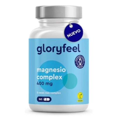 Imagen de Complejo de Magnesio 400mg 365 Cápsulas Premium 5 en 1: Bisglicinato, Citrato, Óxido, Malato y Ascorbato Elemental, bioactivo Alta Dosis Comprobado laboratorio sin Aditivos
