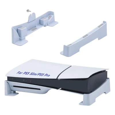 Imagen de Tolesum Soporte Horizontal para PS5 Slim DE/UHD Consola, Base de Accesorios Disc y Edición Digital con Almohadilla Antideslizante Blanco