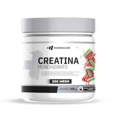 Imagen de MM Supplements Creatina Monohidrato 200 Mesh 300 g Aumenta la Fuerza y Masa Muscular Mejora el Rendimiento Físico Reduce Fatiga Sabor Sandías de Gominola