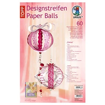Imagen de Ursus Celine Set para el montaje de 8 bolas papel decoración, diámetro 10 cm, color rosa