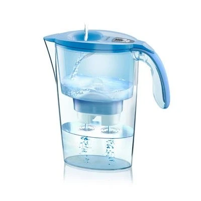 Imagen de Jarra filtrante de agua LAICA Stream line (Edición en color) y 1 cartucho filtro Bi Flux para 30 días Tapa llenado rápido, 2,3 L capacidad total, 1,2 filtrada LAVANDA