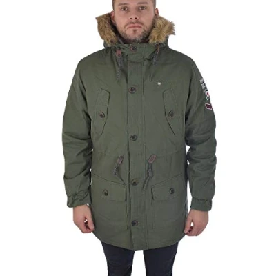 Imagen de Lambretta Carnaby Parka clásica con capucha para hombre, caqui, XL