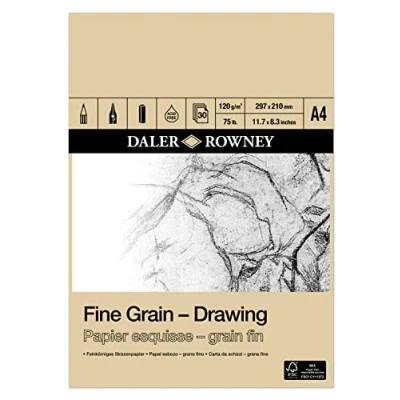 Imagen de Daler Rowney Fine Grain Cartridge Bloc Dibujo Fino Encolado Retrato A4 120G 30 hojas