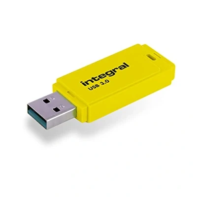 Imagen de Integral Neon USB 3.0 16GB (3.1 Gen 1) Capacity Amarillo Unidad Flash Memoria (16 GB, 1), Type A Connector, 110 MB/s, Tapa, Amarillo)