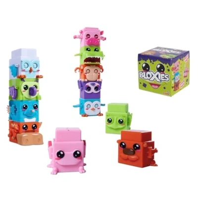 Imagen de Simba 105952625 Figura Bloxies (1 ud.), Bloques construcción Animales para apilar y coleccionar, Efecto de Movimiento al presionar, Juguete niños 3 años, selección aleatoria en Paquete Sorpresa