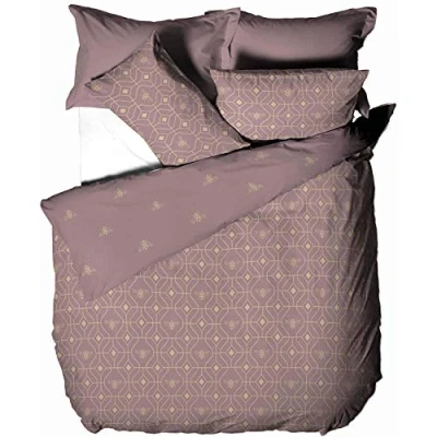 Imagen de Furn. Bee Deco Juego de Funda edredón Individual, algodón, poliéster, Rubor, 137 cm Ancho x 200 Largo (Funda edredón), 50 75 Almohada)
